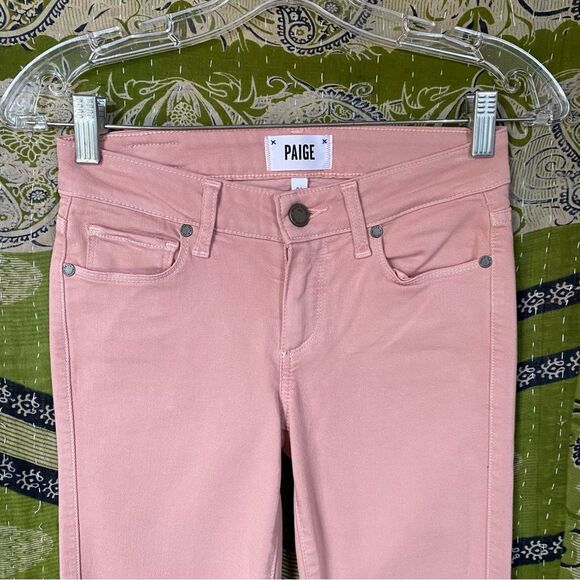 NWT PAIGE Soft Pink Verdugo Ultra Skinny Ankle Pants Size 24 - Picture 3 of 14